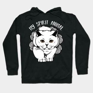 British Shorthair - My Spirit Animal - Cute Line-Art Cat Hoodie